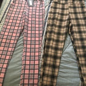 Pink&tan skinny trousers size-US:4